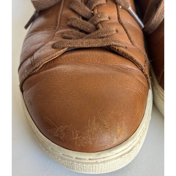 Allen Edmonds Courtside 9E Wide Walnut Brown Leather Sneakers Men’s-READ main image 13